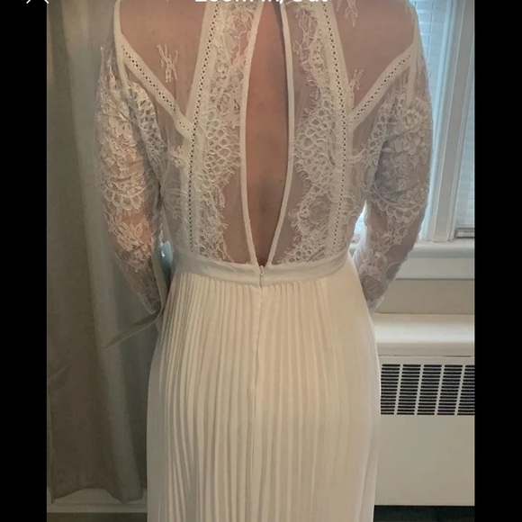 Coastal Cottage Western Coquette Lace keyhole back long sleeve Pleated Fit Flare - Picture 7 of 7